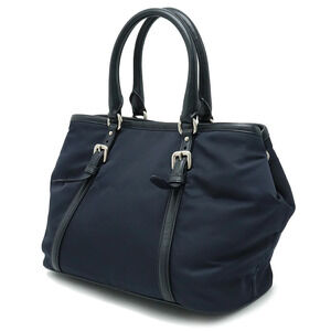 Prada Leather Navy Tote Bag Blue Handbag Blue